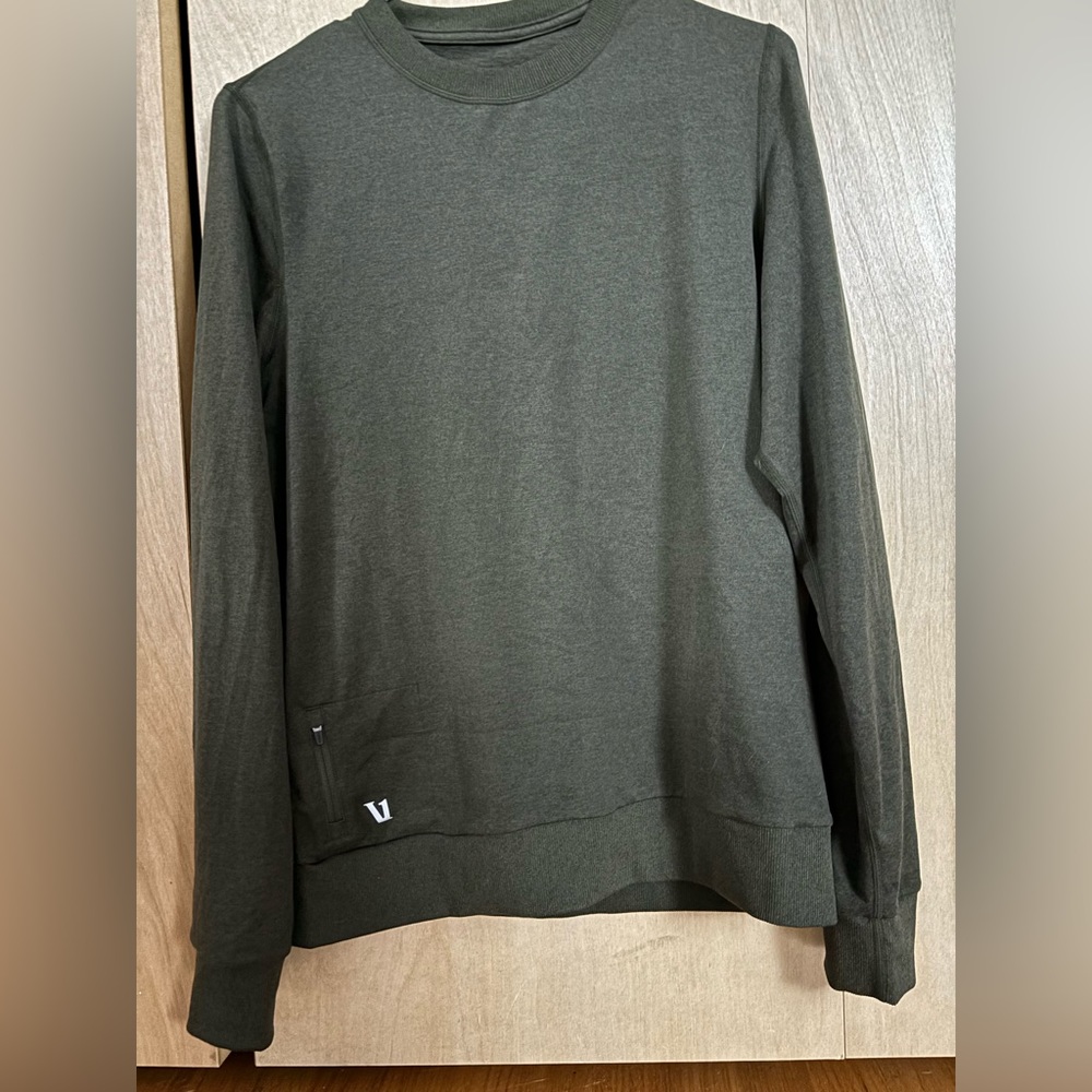 Vuori Ponto Performance Crew Pullover Dark Green NWOT